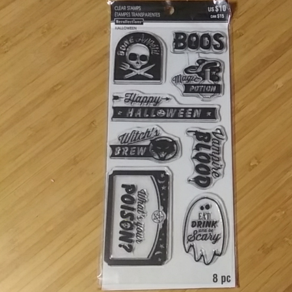 8 Piece Set of Clear Halloween Cling Stamps